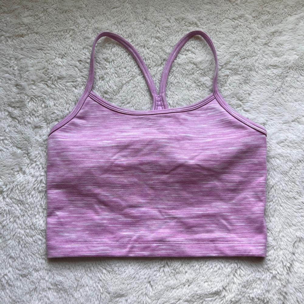 OFFLINE by Aerie The Hugger Recharge Space Dye Sport Bra Pink XS Minimal Support